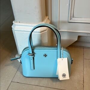 Tory Burch Emerson patent dome satchel